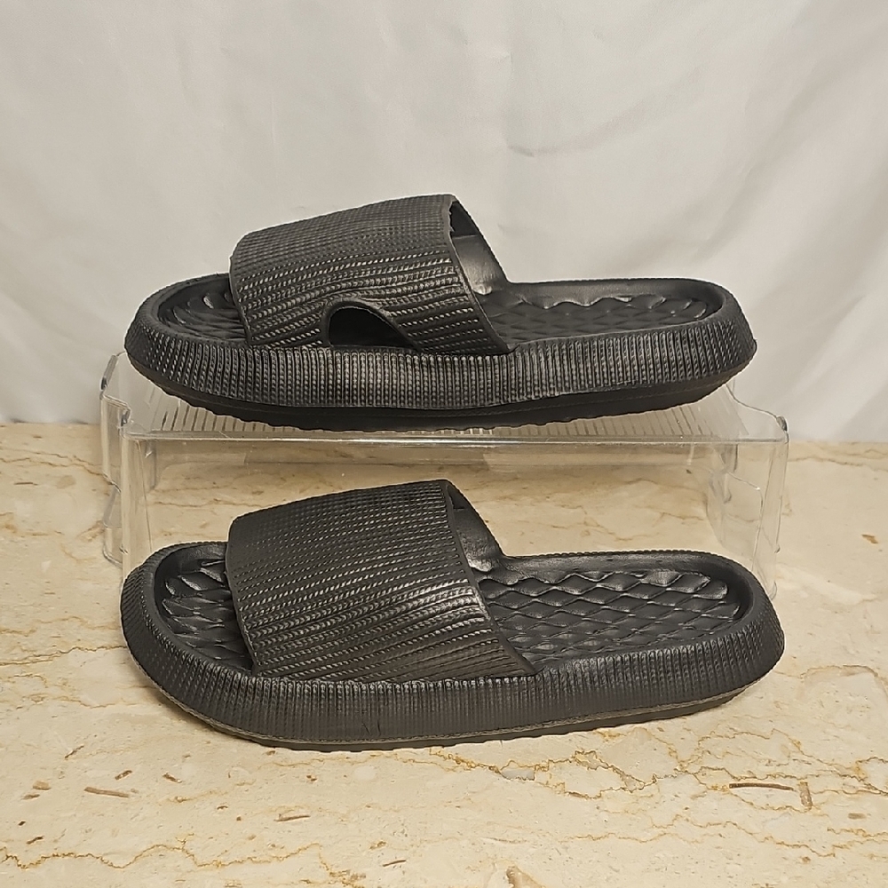 Super Comfort Mens Black Slip-on Foam Sandals